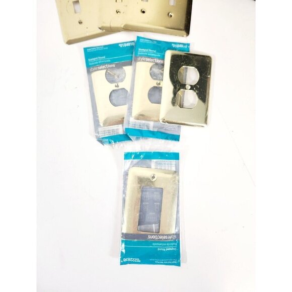 7 Light Switch Plate Covers Brass Shinny Gold Tone Toggle & Plug Some Ha… - Picture 3 of 4